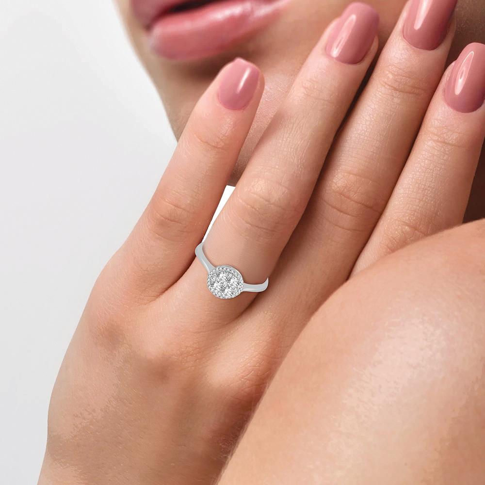 diamond promise ring round cut 0.48 carats 14kt gold