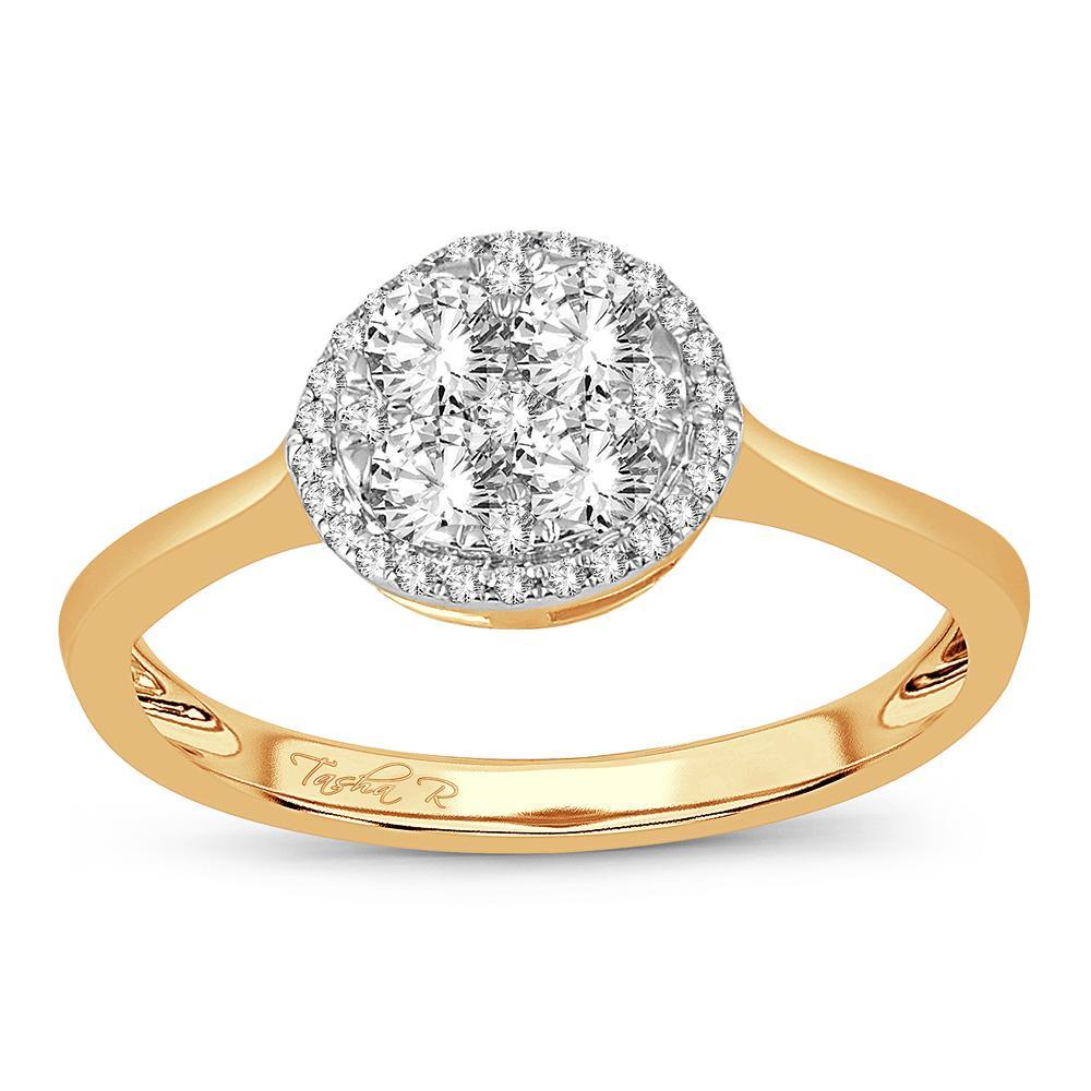 diamond promise ring round cut 0.48 carats 14kt gold
