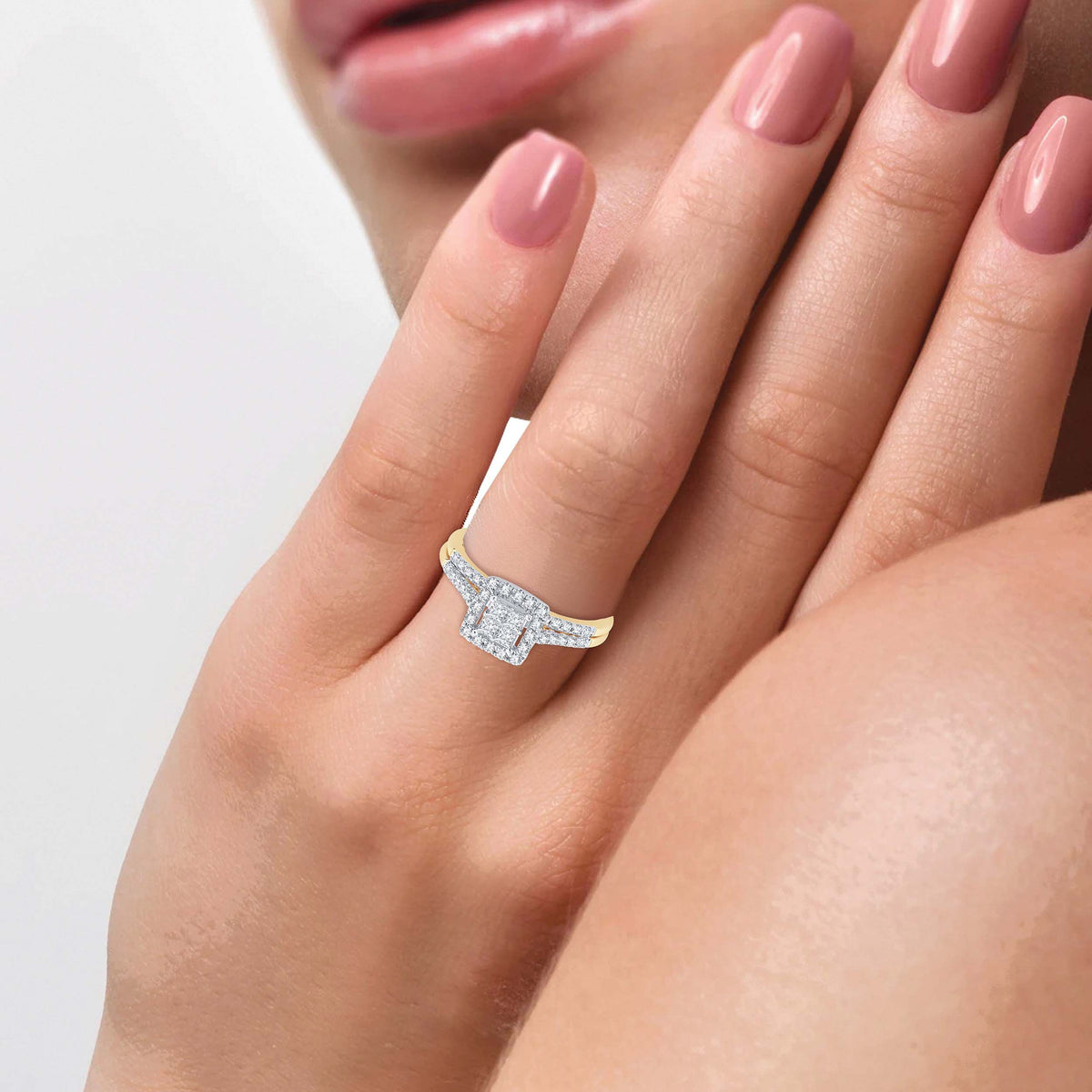 diamond ring princess cut 1.25 carats 14kt yellow gold