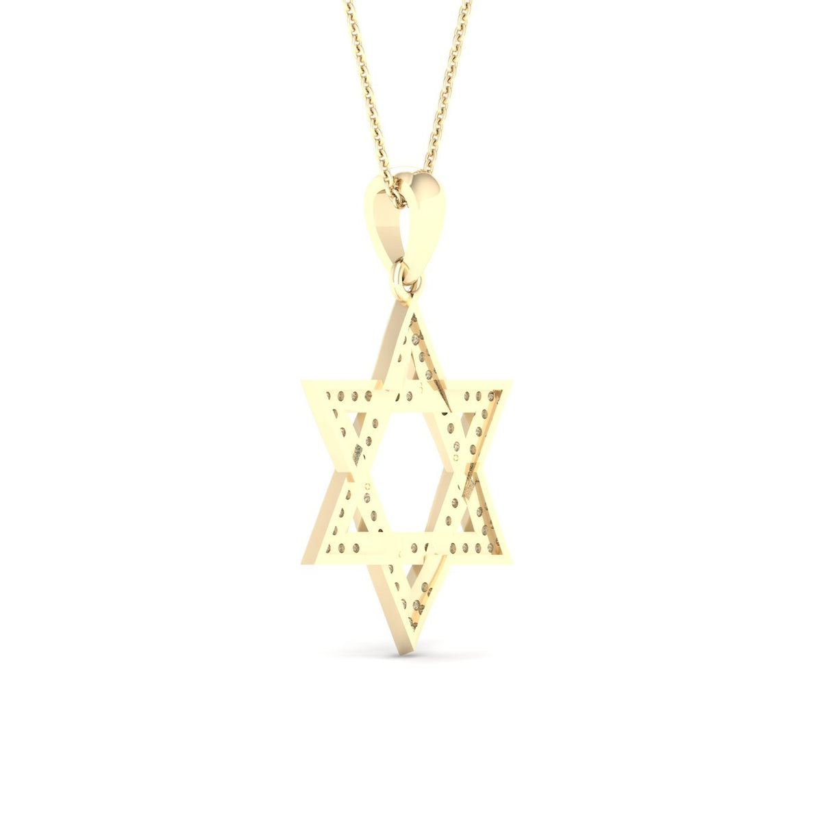 diamond star of david pendant round cut 0.10 carats 10kt yellow gold with chain