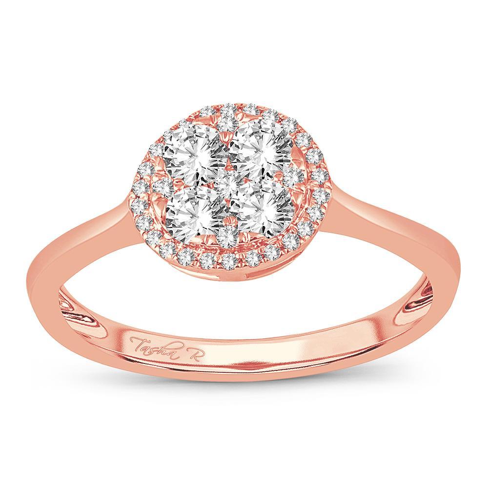diamond promise ring round cut 0.48 carats 14kt gold
