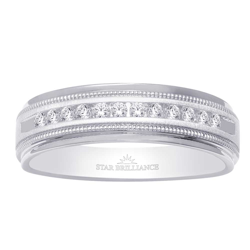 diamond mens band round cut 0.25 carats 14kt gold