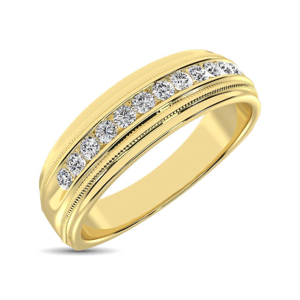 diamond mens band round cut 0.25 carats 14kt gold