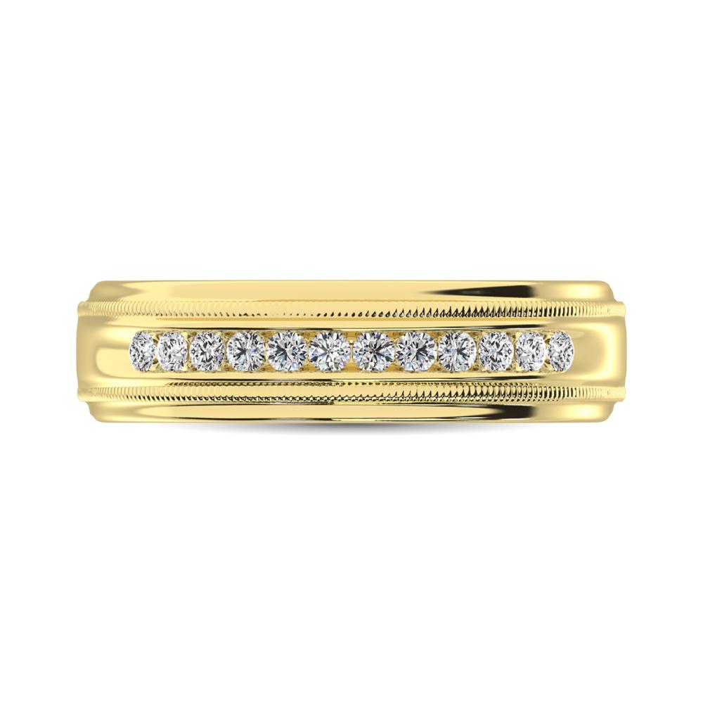 diamond mens band round cut 0.25 carats 14kt gold