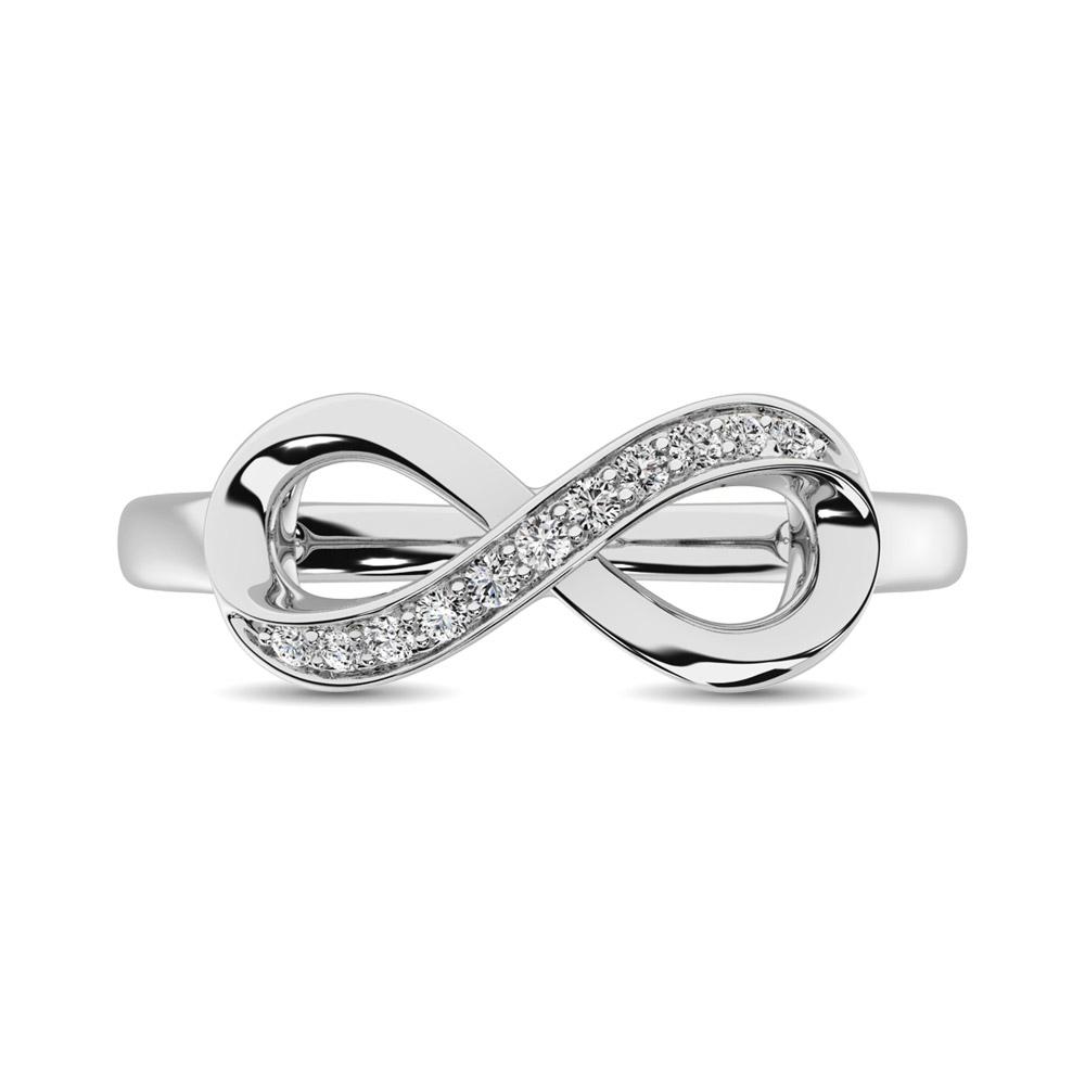 diamond infinity ring round cut 0.10 carats 10kt white gold