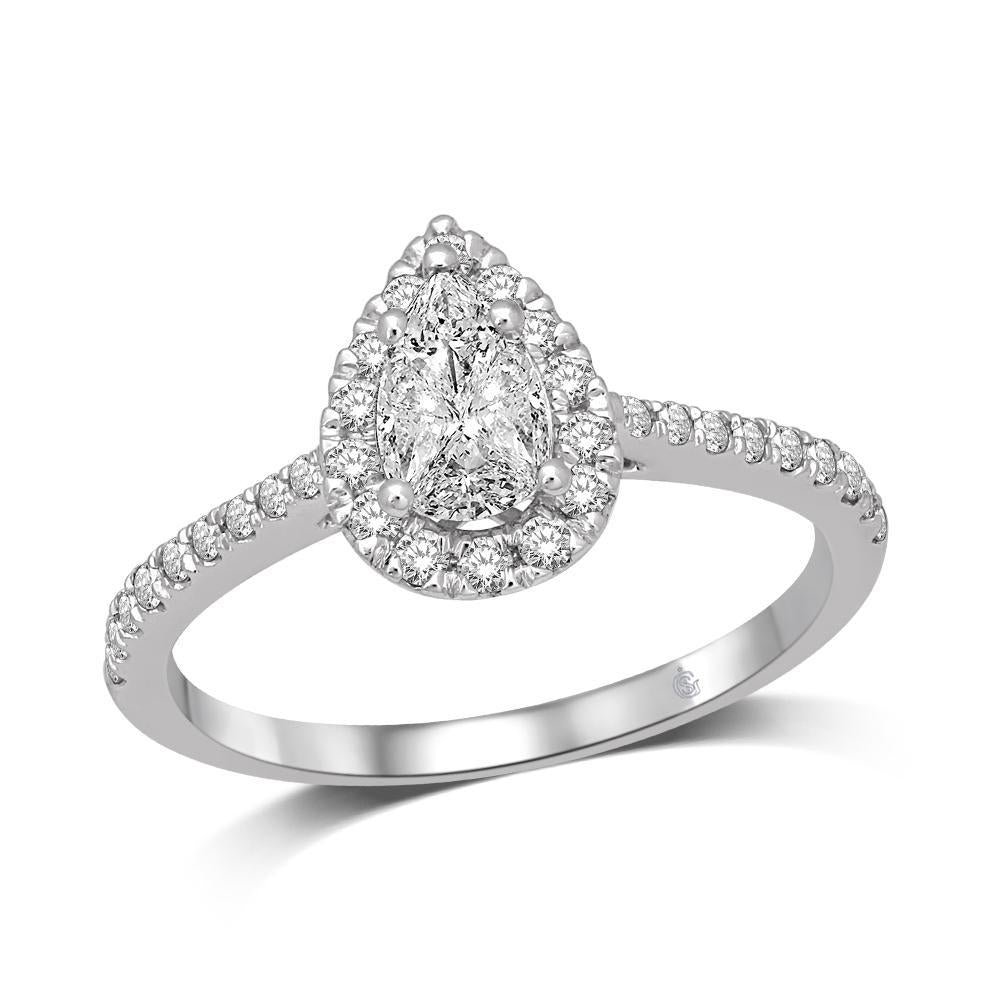 diamond engagement ring 0.63 carats 14kt white gold