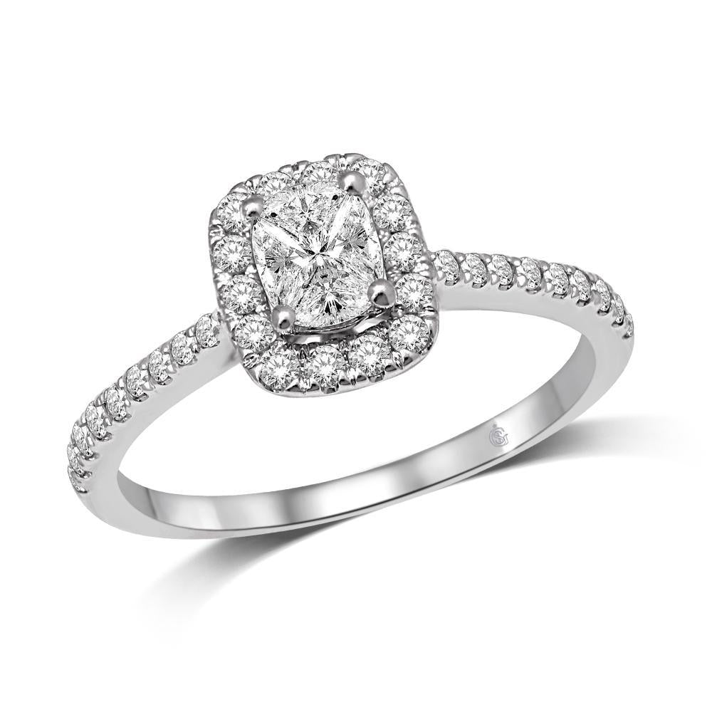diamond engagement ring 0.63 carats 14kt white gold