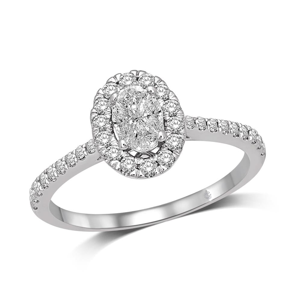 diamond engagement ring 0.63 carats 14kt white gold