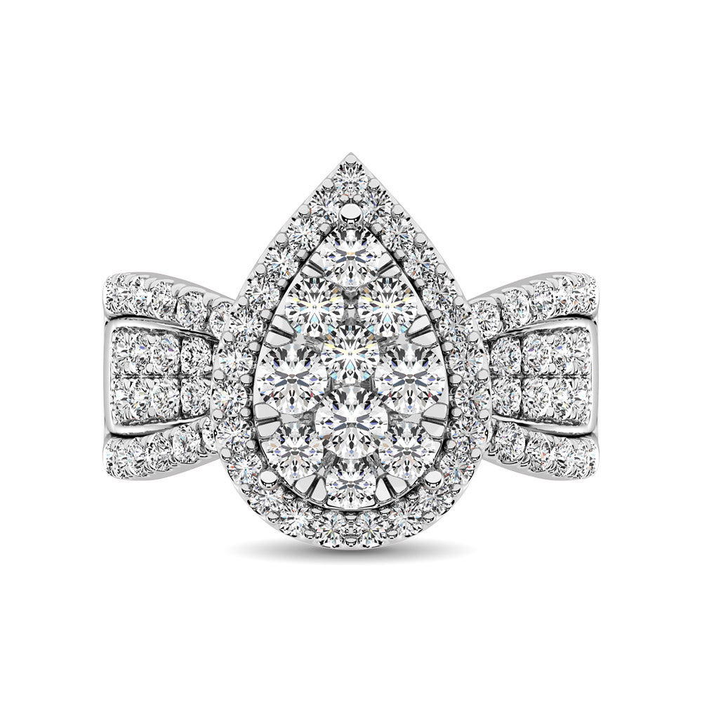 diamond engagement ring pear cut 1.00 carats 14kt gold