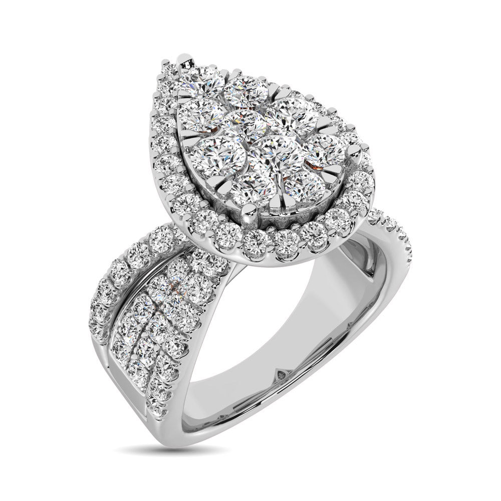 diamond engagement ring pear cut 1.00 carats 14kt gold