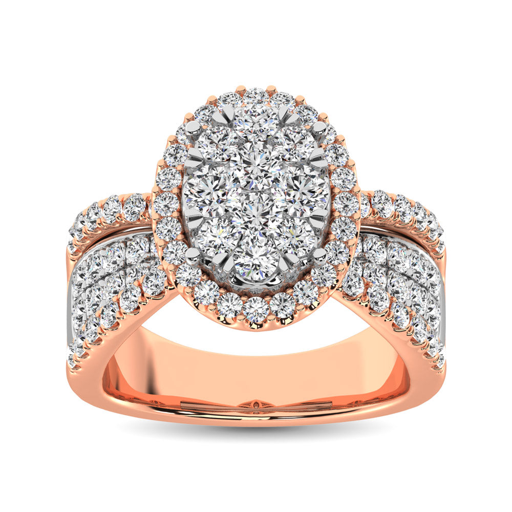 diamond engagement ring oval cut 1.00 carats 14kt gold