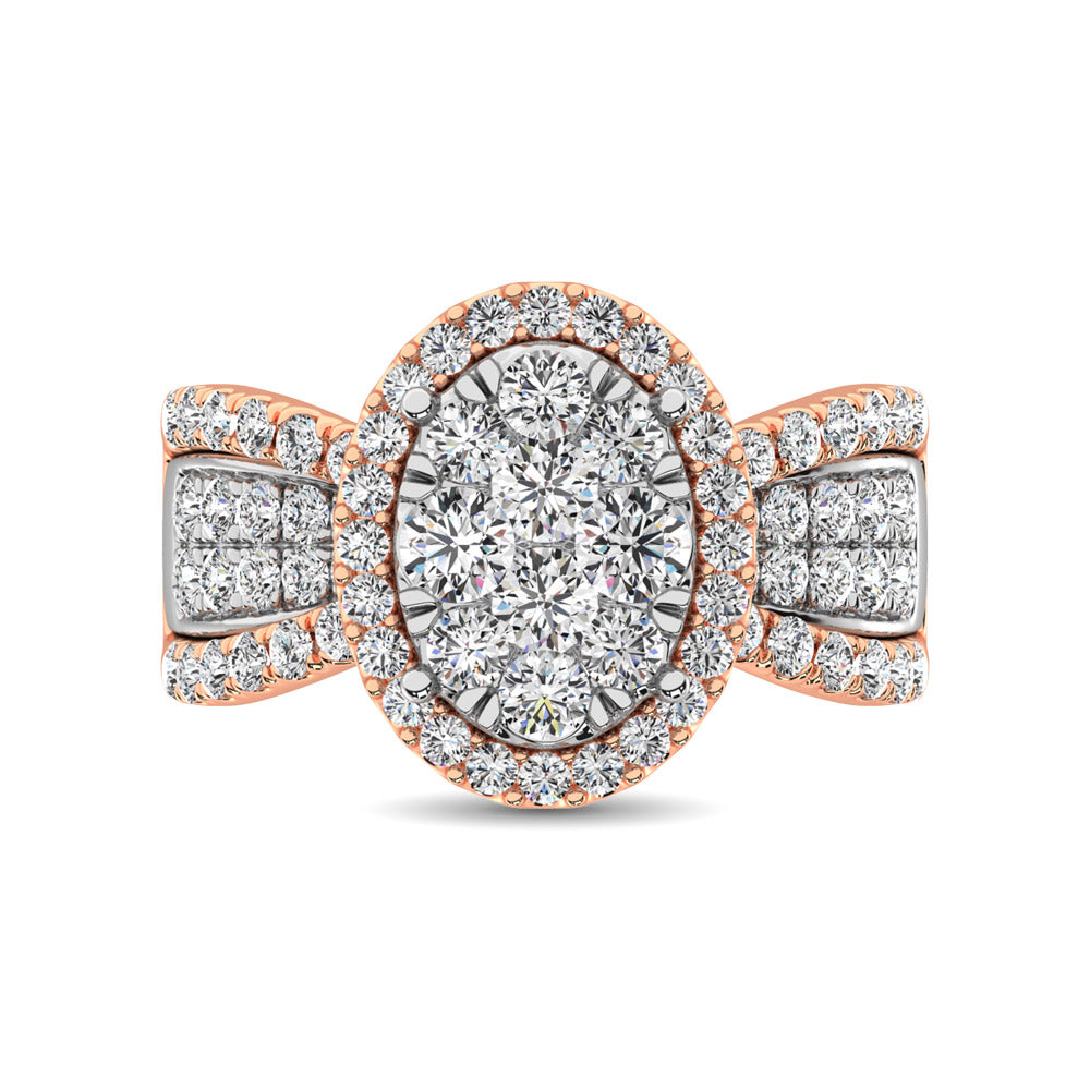 diamond engagement ring oval cut 1.00 carats 14kt gold