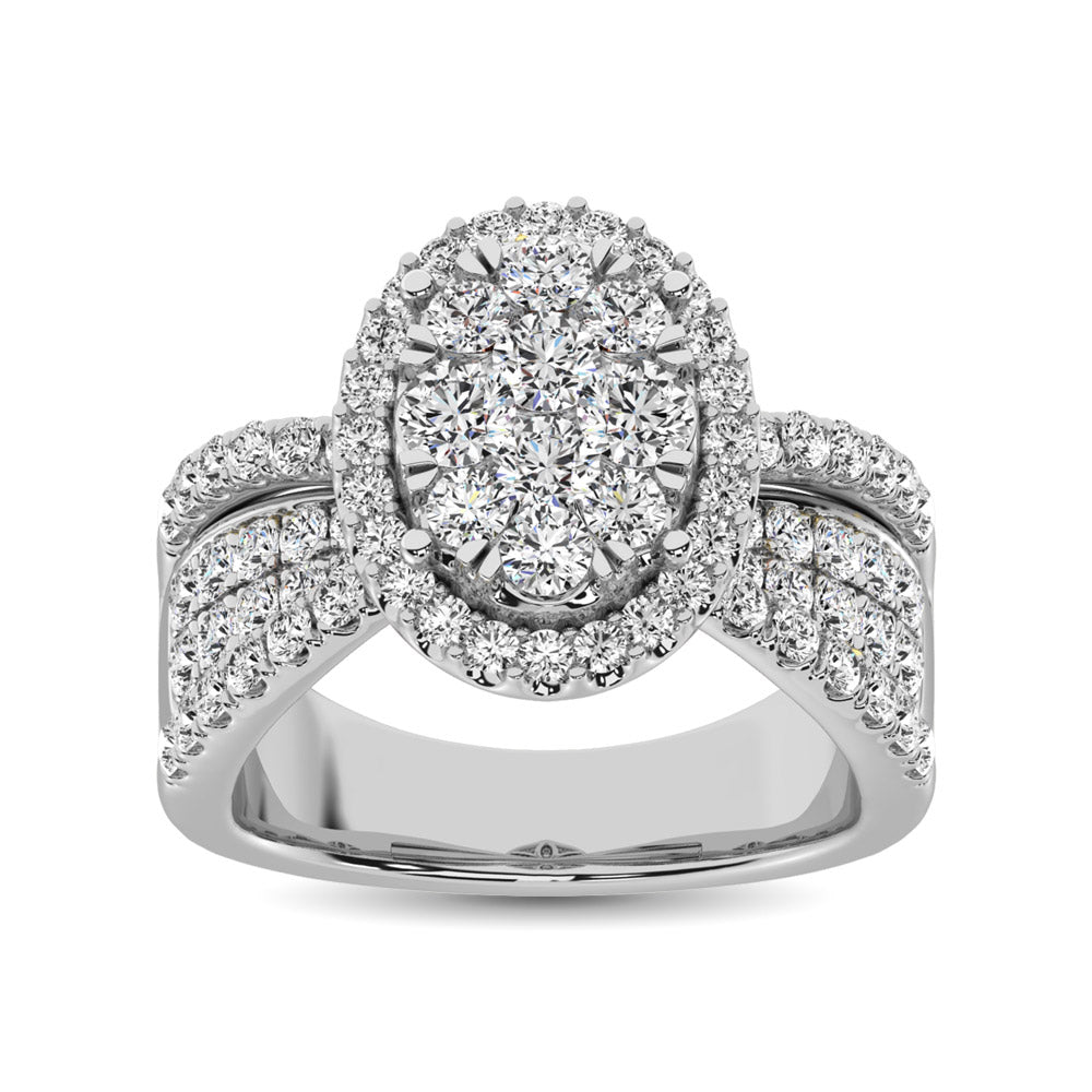 diamond engagement ring oval cut 1.00 carats 14kt gold