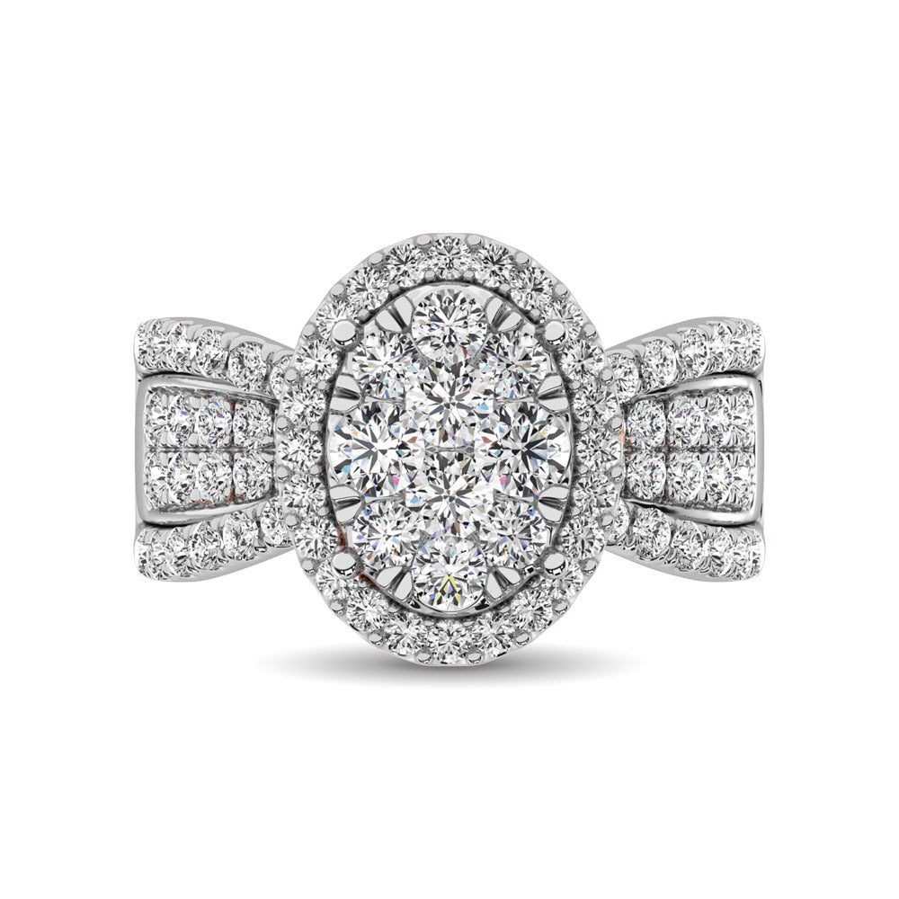 diamond engagement ring oval cut 1.00 carats 14kt gold