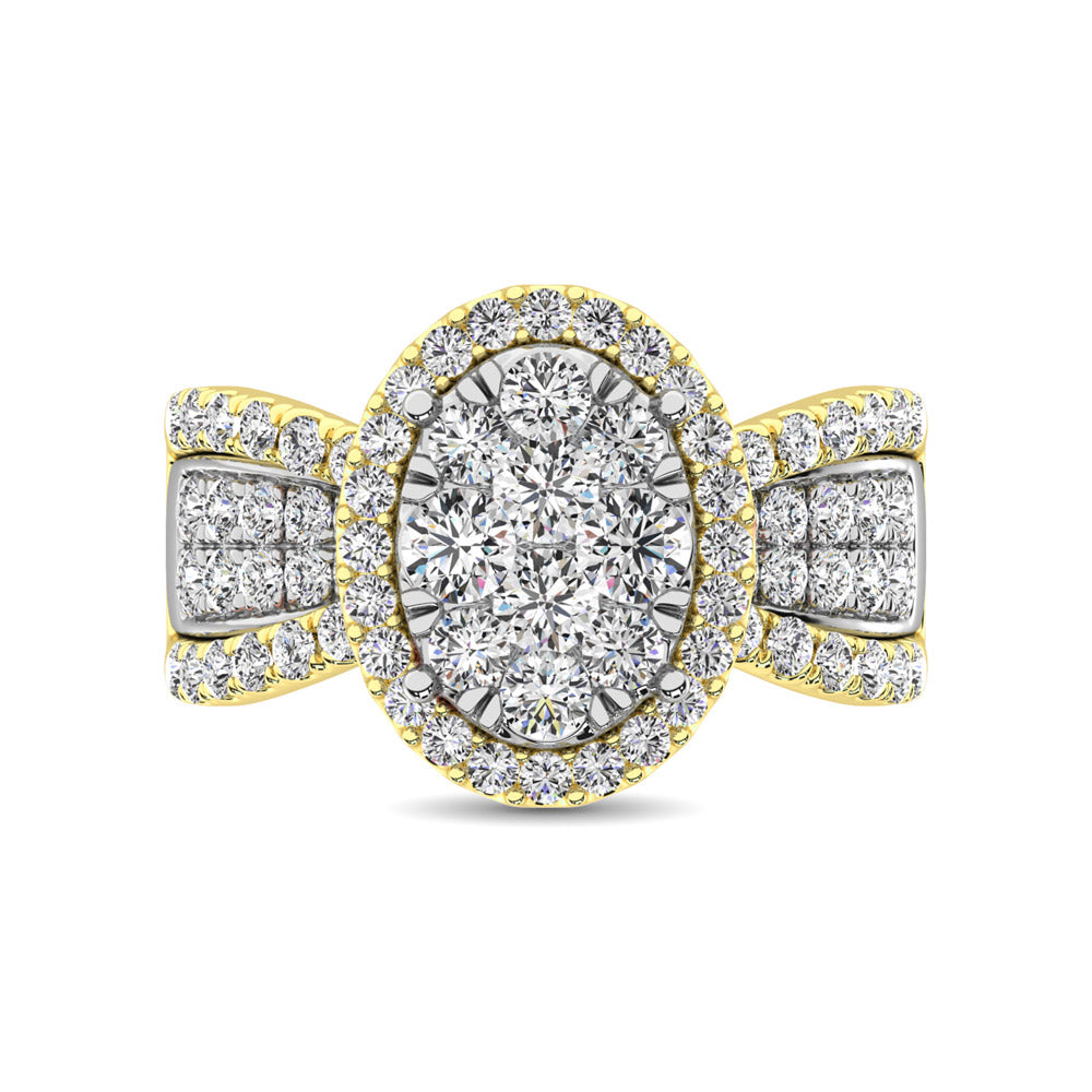 diamond engagement ring oval cut 1.00 carats 14kt gold