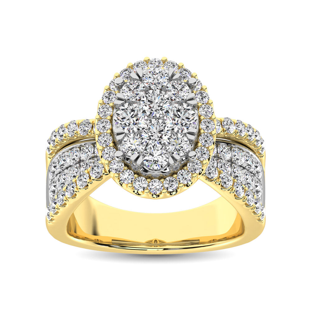 diamond engagement ring oval cut 1.00 carats 14kt gold