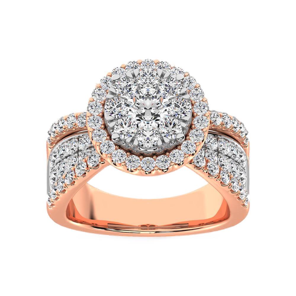 diamond engagement ring round cut 1.00 carats 14kt gold