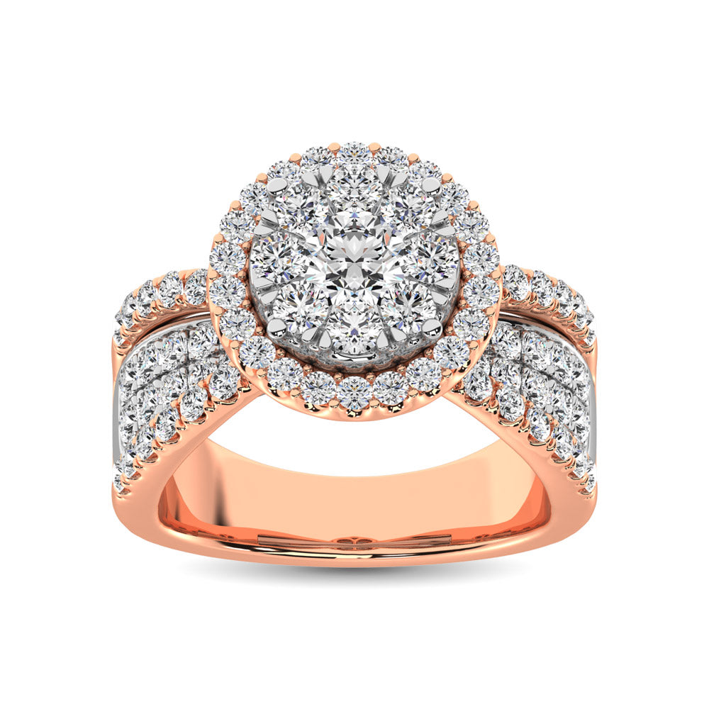 diamond engagement ring round cut 1.00 carats 14kt gold