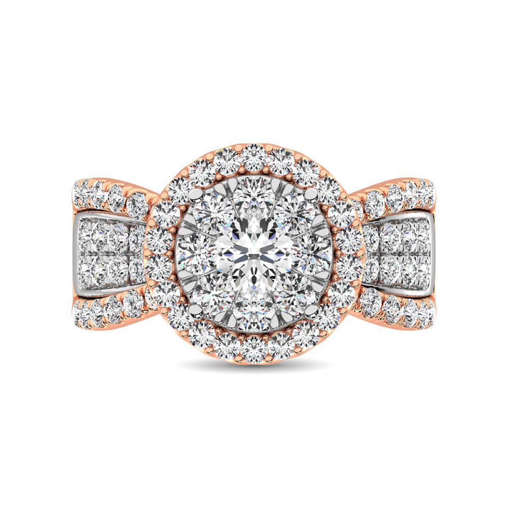 diamond engagement ring round cut 1.00 carats 14kt gold