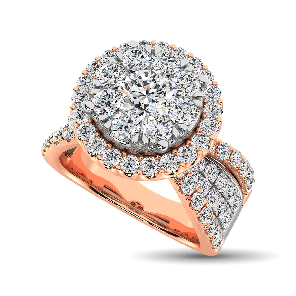 diamond engagement ring round cut 1.00 carats 14kt gold