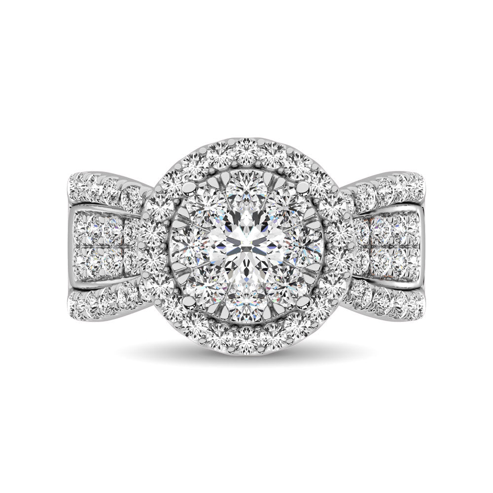 diamond engagement ring round cut 1.00 carats 14kt gold