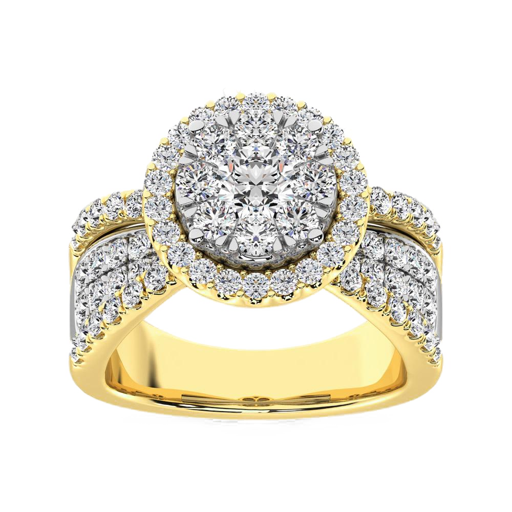 diamond engagement ring round cut 1.00 carats 14kt gold