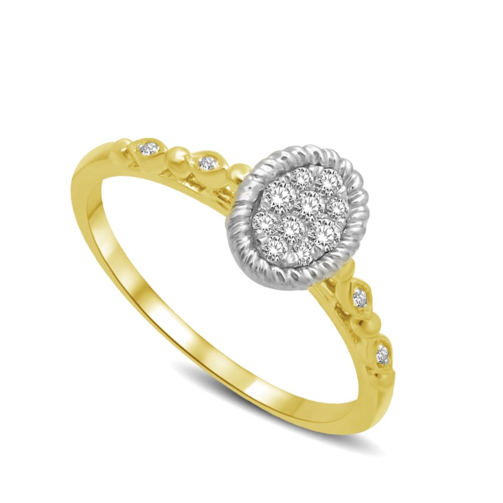 diamond engagement ring 0.16 carats 14kt two-tone gold