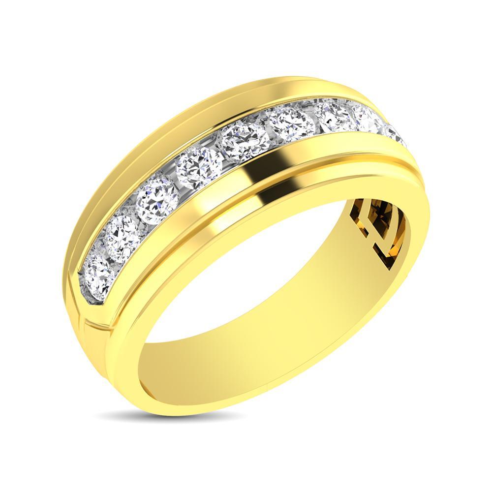 diamond men's band round cut 0.25 carats 10kt gold