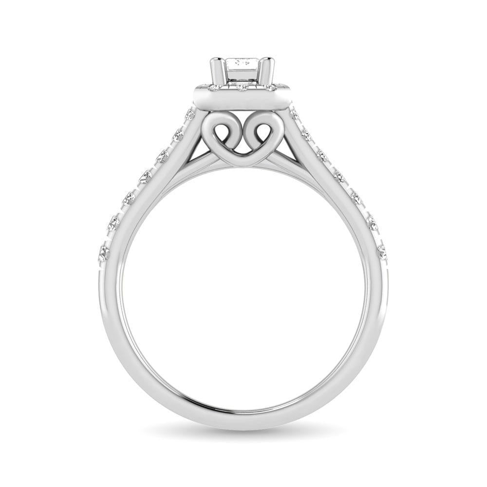 diamond twist shank single halo bridal ring 1.00 carat 14kt gold