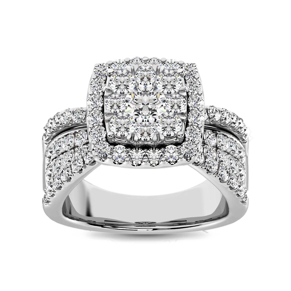 diamond engagement ring cushion cut 1.00 carats 14kt gold