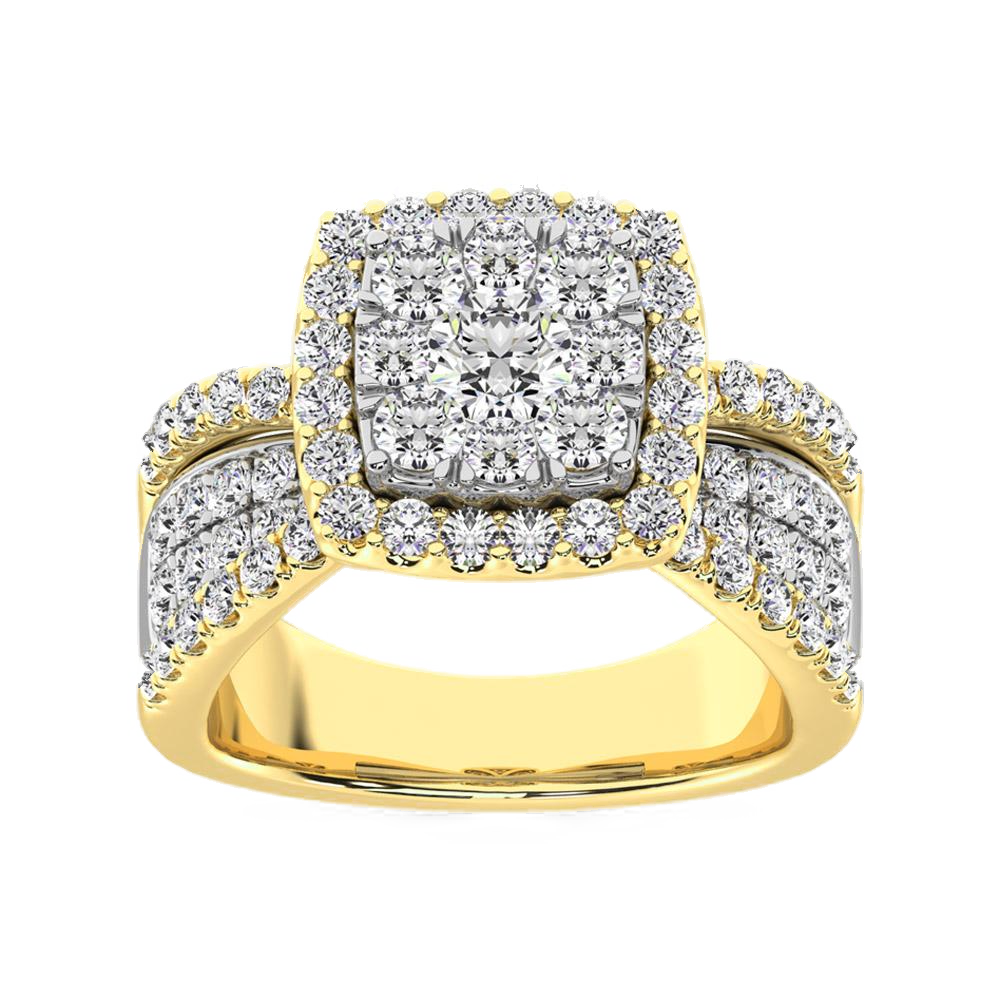 diamond engagement ring cushion cut 1.00 carats 14kt gold