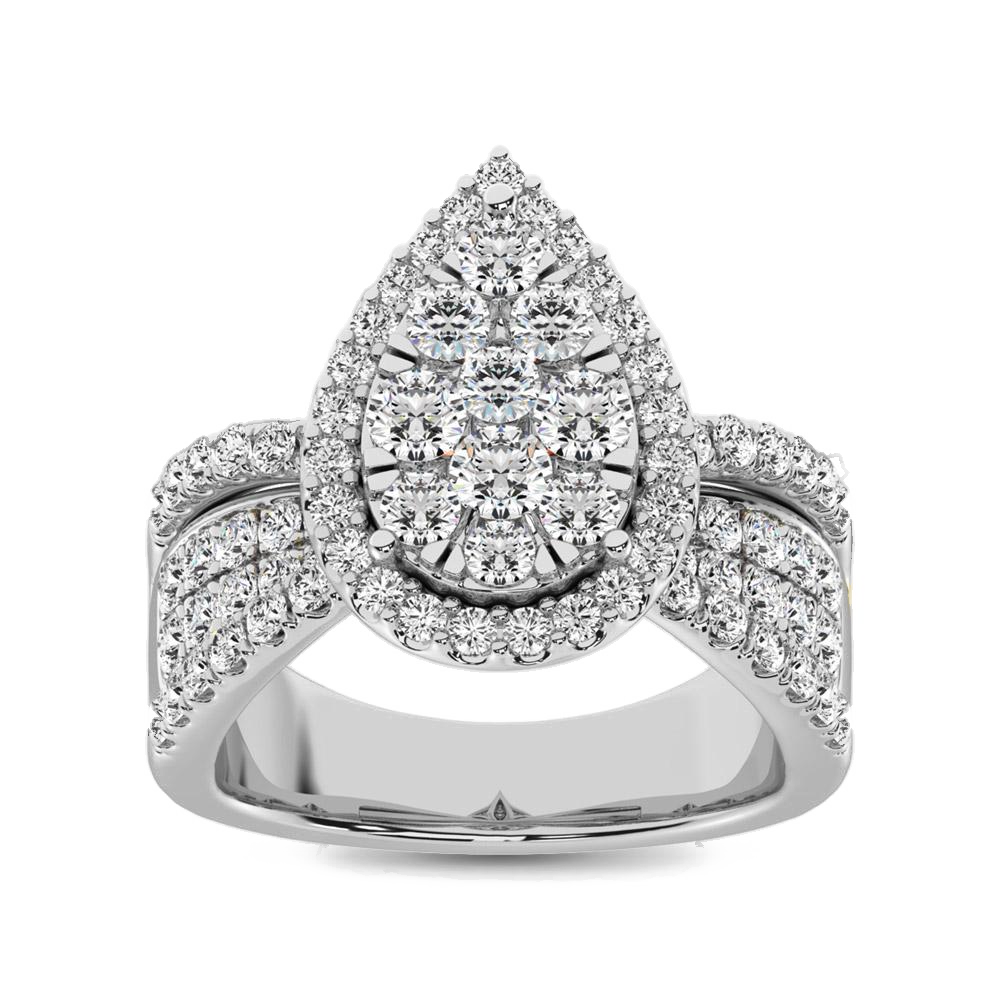 diamond engagement ring pear cut 1.00 carats 14kt gold