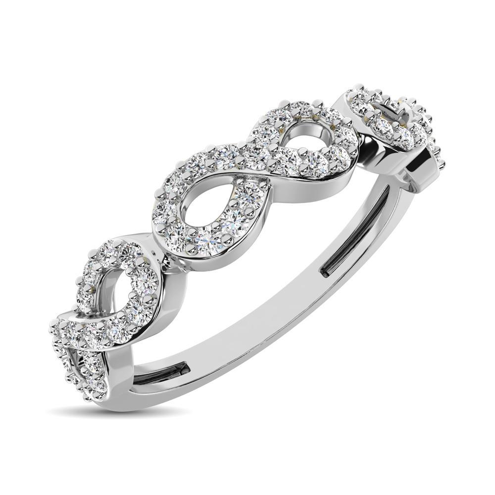 diamond open frame stackable band round cut 0.25 carats 14kt gold