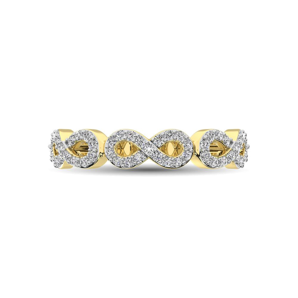 diamond open frame stackable band round cut 0.25 carats 14kt gold