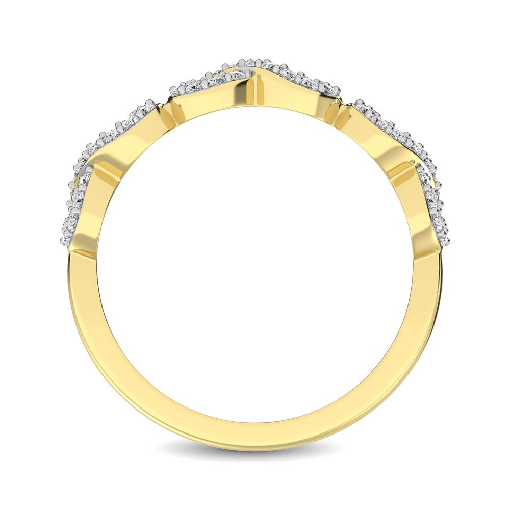 diamond open frame stackable band round cut 0.25 carats 14kt gold