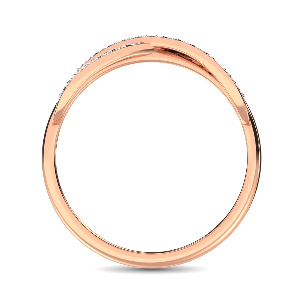 diamond cocktail crossover ring round cut 0.25 carats 10kt gold