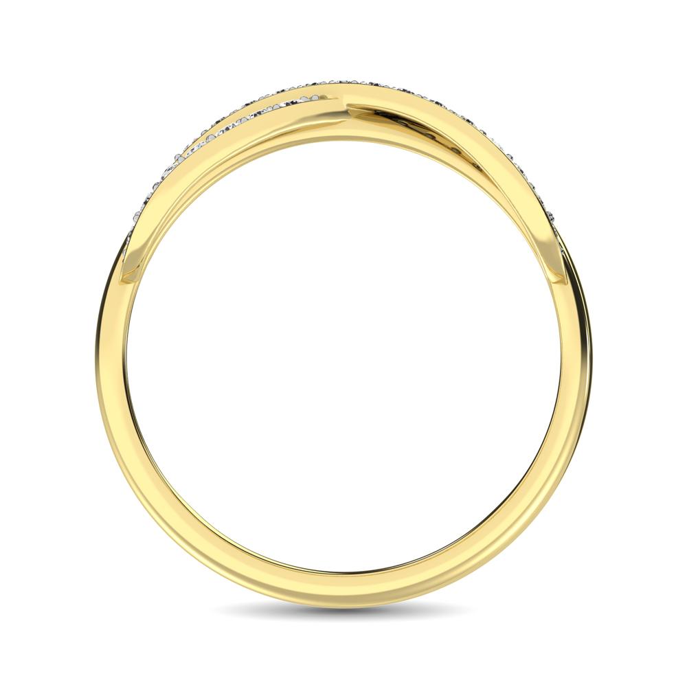 diamond cocktail crossover ring round cut 0.25 carats 10kt gold