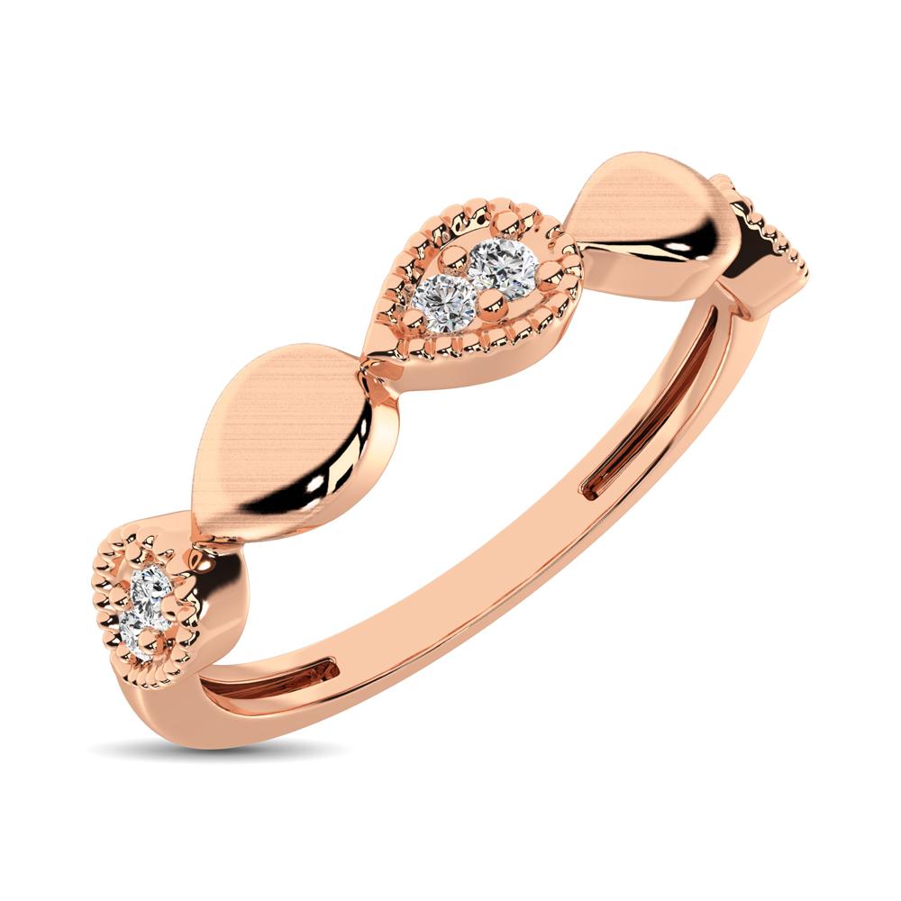 diamond pear shape stackable band round cut 0.07 carats 14kt gold