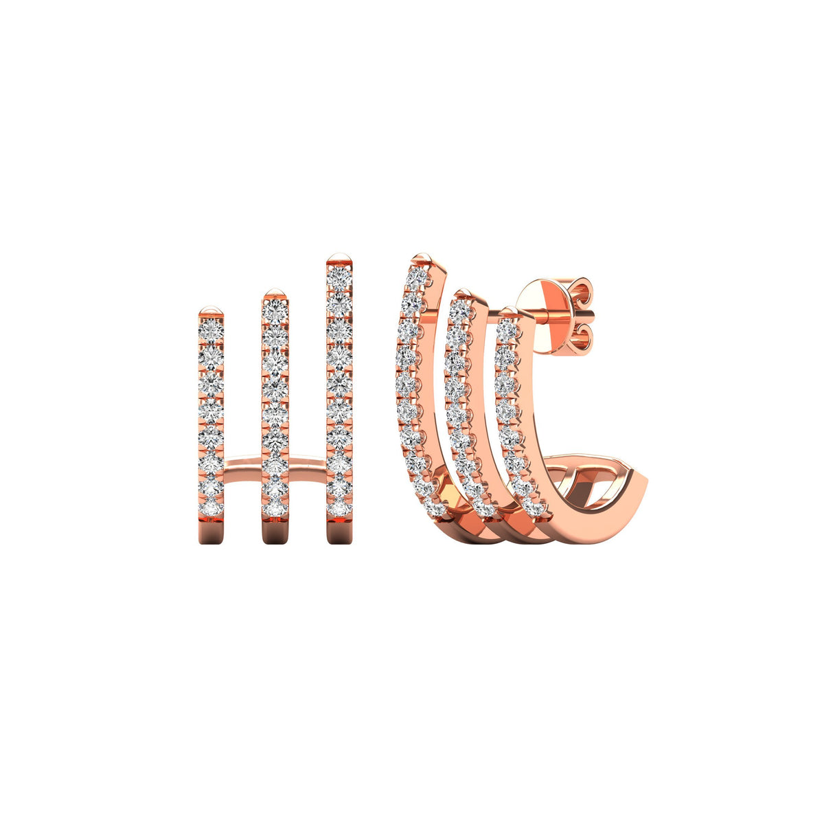 diamond fashion earrings 0.27 carats 14kt white gold