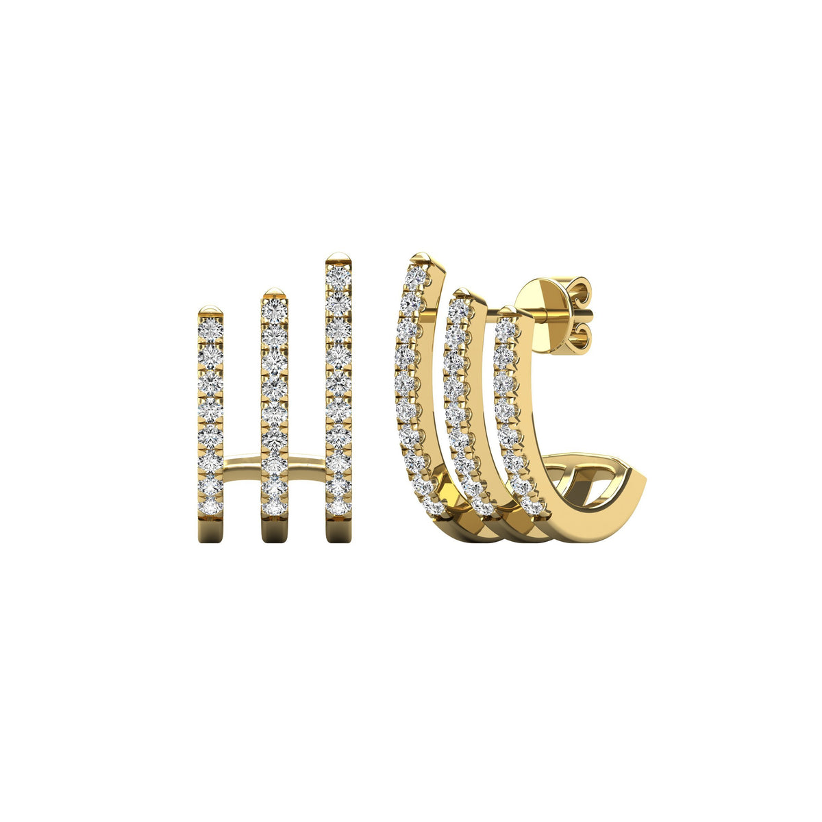 diamond fashion earrings 0.27 carats 14kt white gold