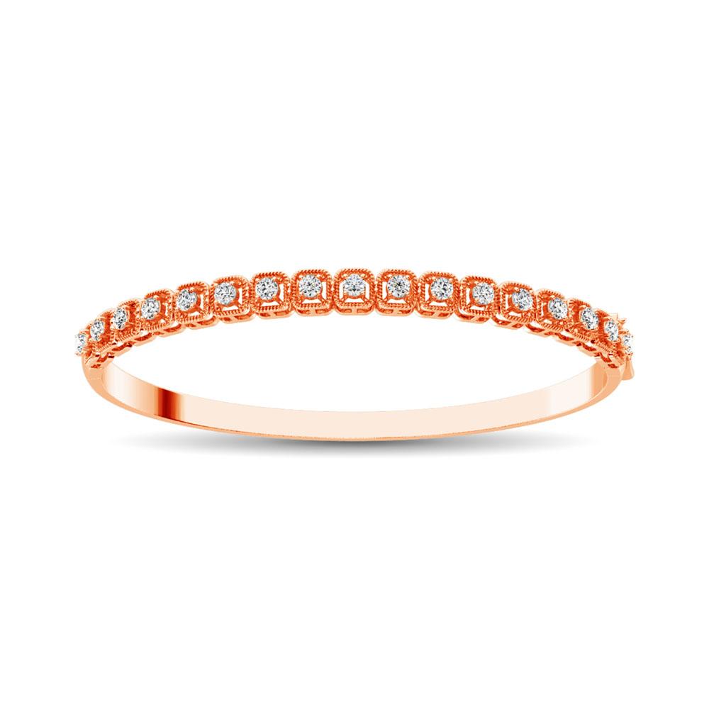 diamond bangle round cut 1.00 carats 14kt rose gold