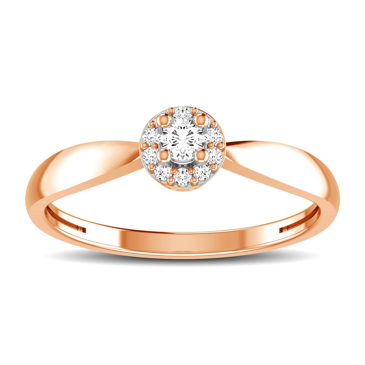 diamond twisted ring round cut 0.15 carat in 10kt gold