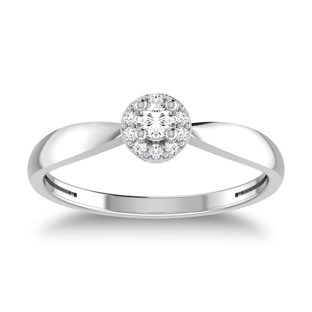 diamond twisted ring round cut 0.15 carat in 10kt gold