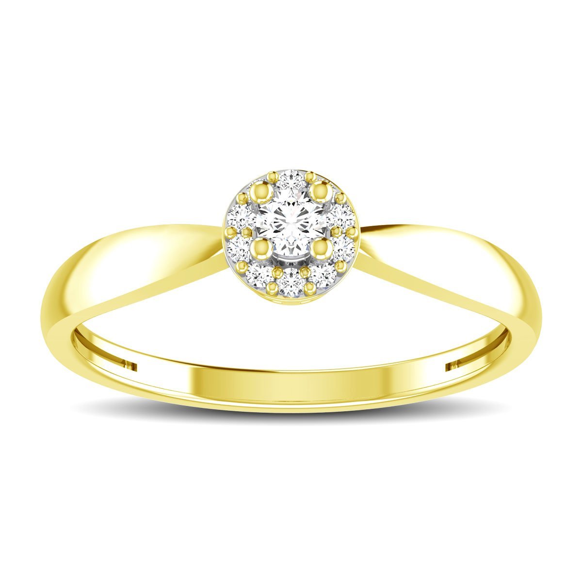 diamond twisted ring round cut 0.15 carat in 10kt gold