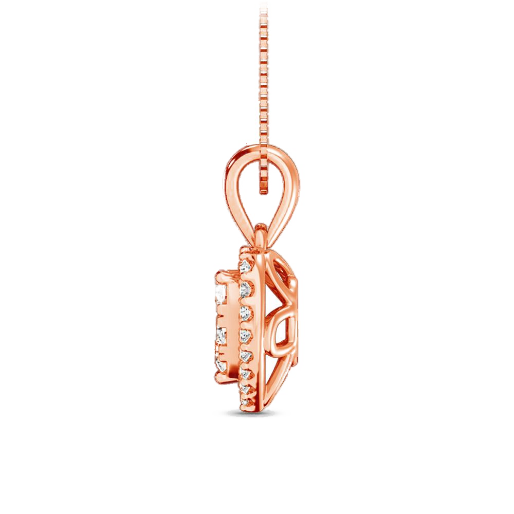 diamond pendant heart cut 0.67 carats 14kt gold with chain