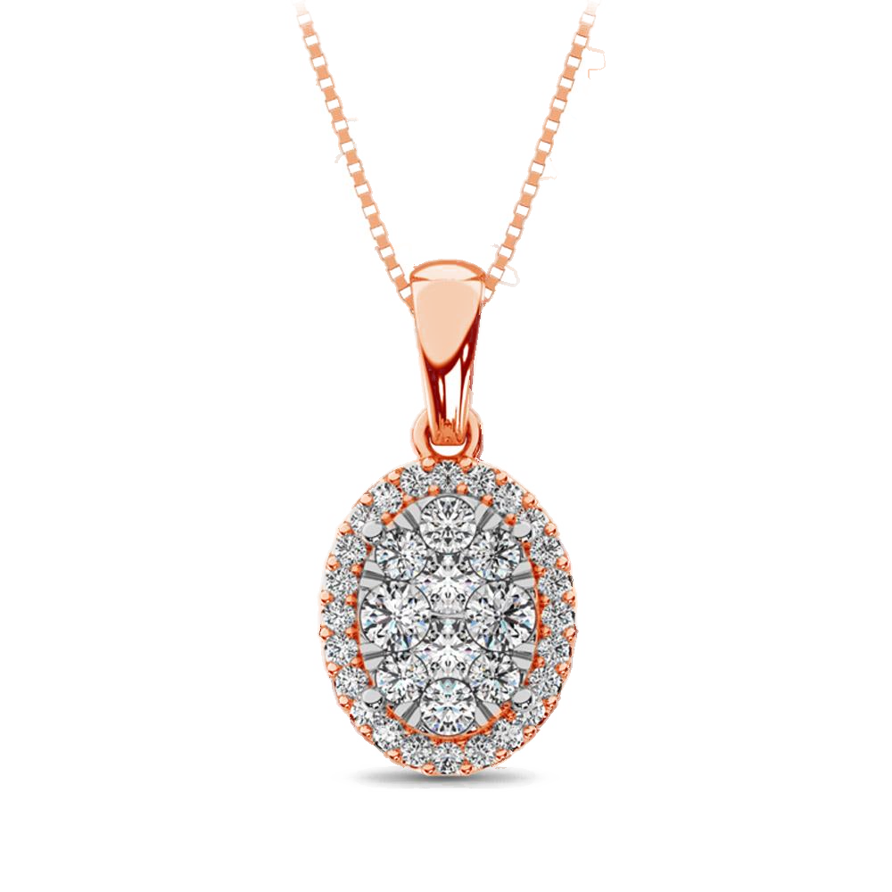 diamond pendant oval cut 0.67 carats 14kt gold with chain