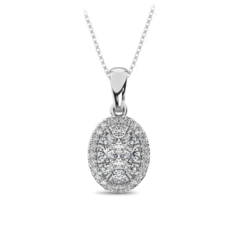 diamond pendant oval cut 0.67 carats 14kt gold with chain