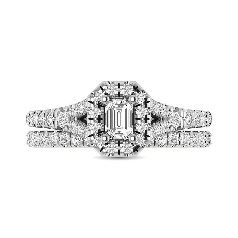 diamond twist shank single halo bridal ring 1.00 carat 14kt gold