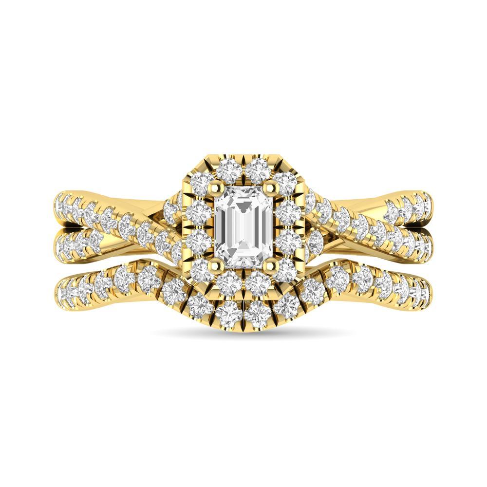 diamond twist shank single halo bridal ring 1.00 carat 14kt gold