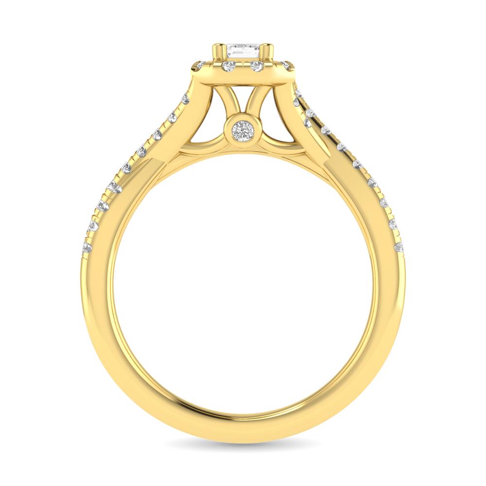 diamond twist shank single halo bridal ring 1.00 carat 14kt gold